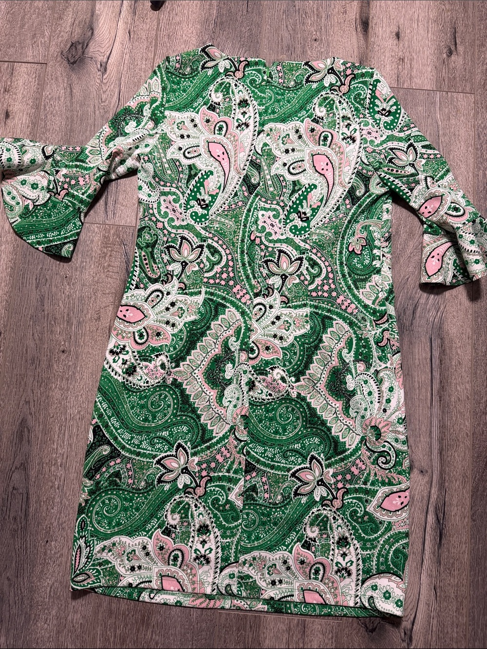 Kasper Green Paisley Midi Dress with Pink & White Accents - Picture 7 of 13